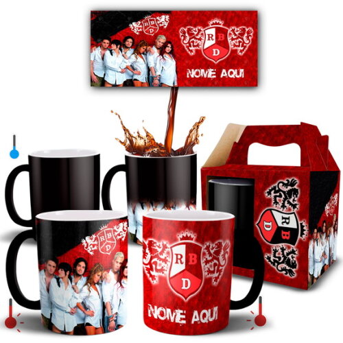 Caneca Mágica + Kit RBD Rebelde Personalize com Nome - Md 01