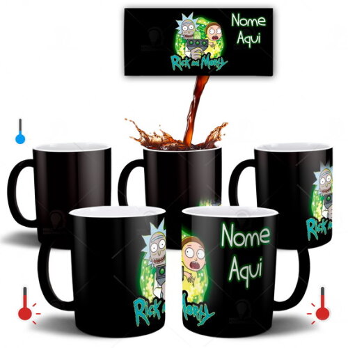 Caneca Mágica + Kit Rick and Morty com Nome