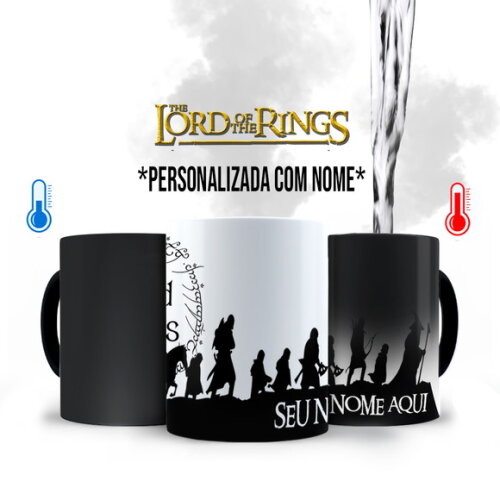 Caneca Mágica + Kit Senhor Dos Anéis Com Nome