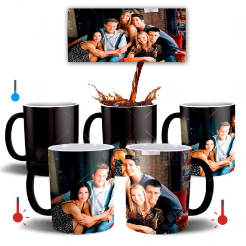 Caneca Mágica + Kit Série Friends com Nome - Mod 02