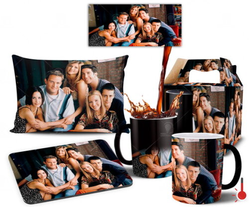 Caneca Mágica + Kit Série Friends com Nome - Mod 02