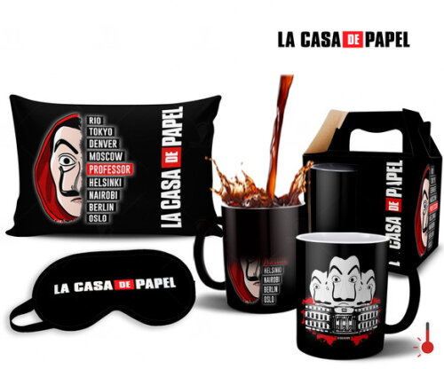 Caneca Mágica + Kit Série La Casa de Papel - Mod 003