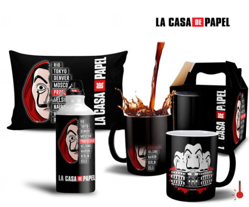 Caneca Mágica + Kit Série La Casa de Papel - Mod 004