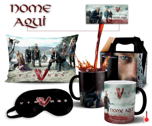 Caneca Mágica + Kit Série Vikings com Nome - Mod 002