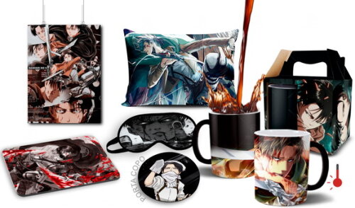 Caneca Mágica + kit Shingeki no Kyojin Levi Ackerman