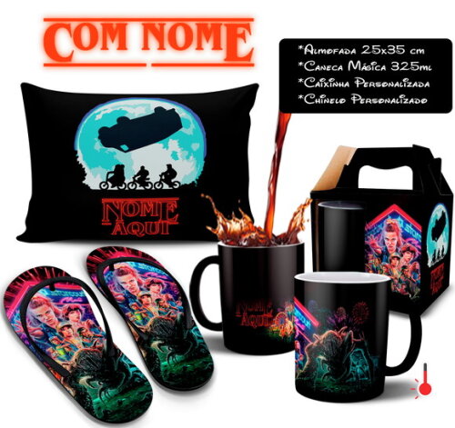 Caneca Mágica + Kit Stranger Things com nome