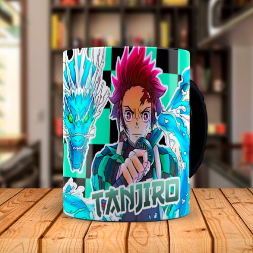 Caneca Mágica + Kit Tanjiro Demon Slayer com Nome
