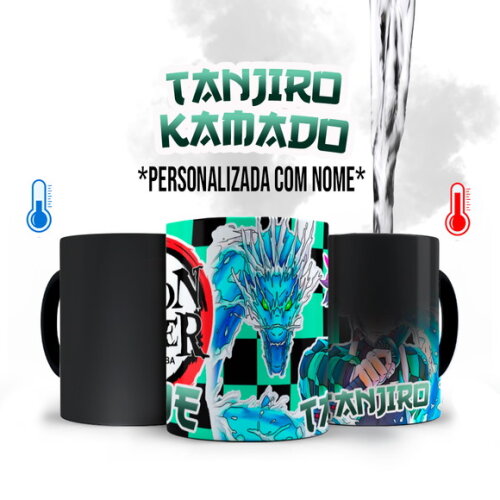 Caneca Mágica + Kit Tanjiro Demon Slayer com Nome