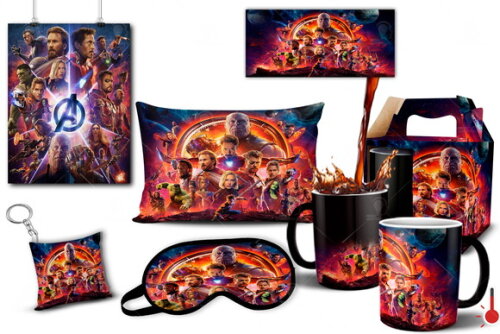 Caneca Mágica + Kit Vingadores Avengers Guerra Infinita