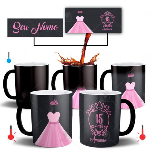 Caneca Mágica 15 anos debutante com seu Nome + Caixinha