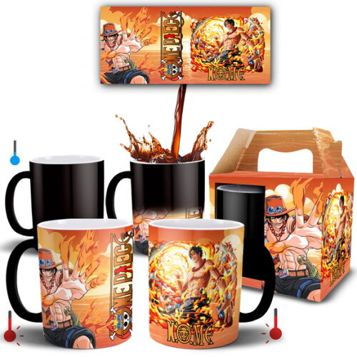 Caneca Mágica Ace Portgas One Piece com Nome - Mod 002