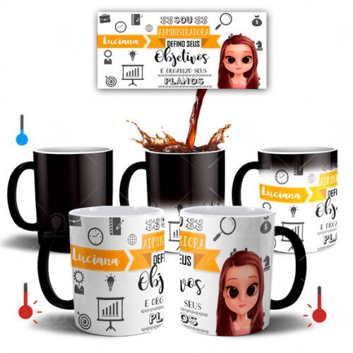 Caneca Mágica Administração + Kit Com Nome E Avatar