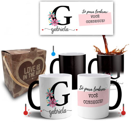 Caneca Mágica Alfabeto Personalize com Nome - Letra G