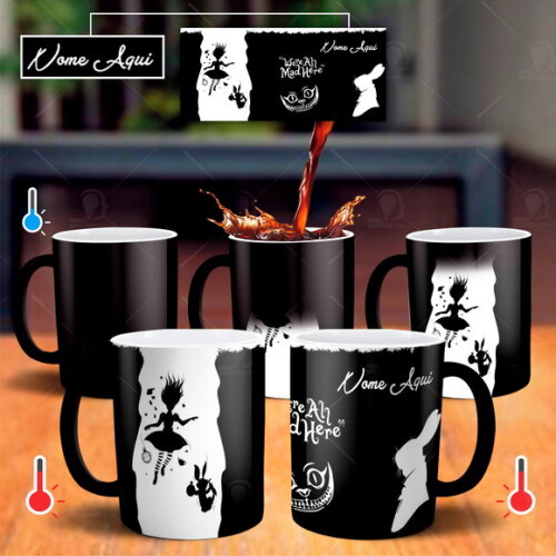 Caneca Mágica Alice No País Das Maravilhas Com Seu Nome