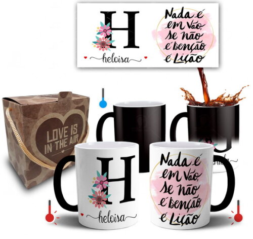 Caneca Mágica Alfabeto Personalize com Nome - Letra H