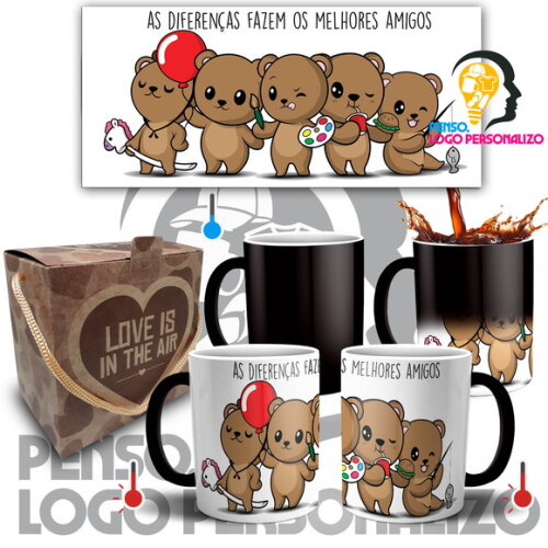 Caneca Mágica Amigas Amizade Friends Presente + Caixa Mod 30