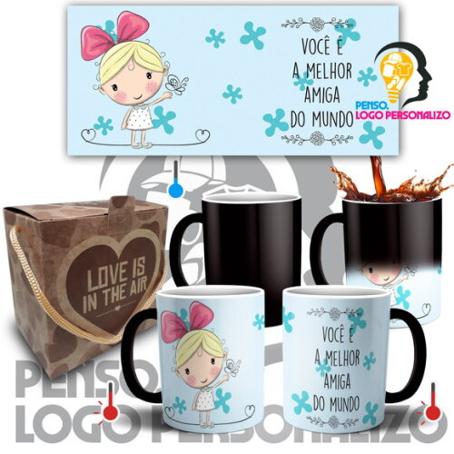 Caneca Mágica Amigas Amizade Friends Presente + Caixa Mod 27