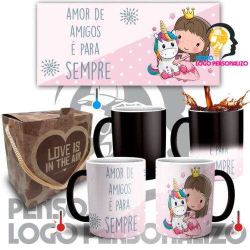Caneca Mágica Amigas Amizade Friends Presente + Caixa Mod 28