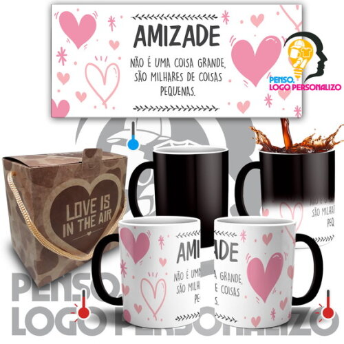 Caneca Mágica Amigas Amizade Friends Presente + Caixa Mod 24