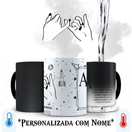 Caneca Mágica Amigas Juramento com Nome Personalizado