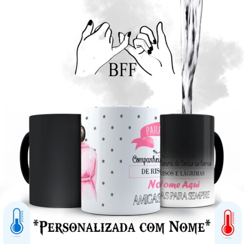 Caneca Mágica Amigas para Presente com Nome Personalizado