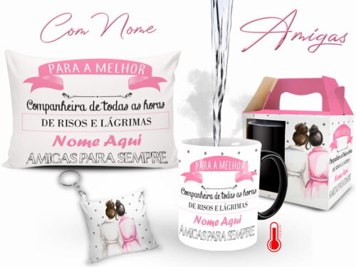 Caneca Mágica Amigas para Presente com Nome Personalizado