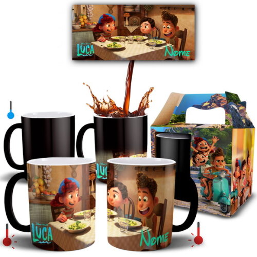 Caneca Mágica Animação Luca com Nome - Mod 002