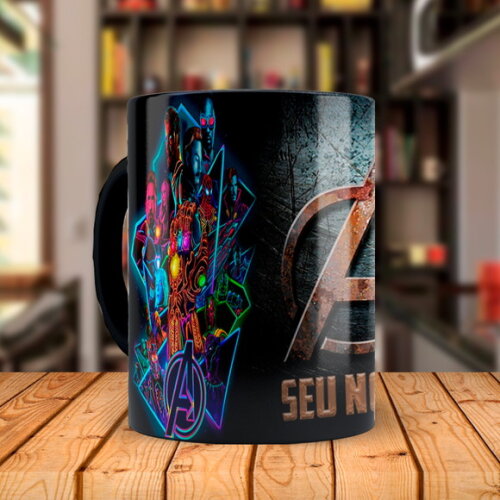 Caneca Mágica Avengers Vingadores Personalizada com nome