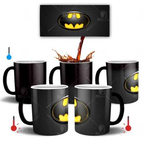 Caneca Mágica Batman Simbolo + Caixinha - Mod 001