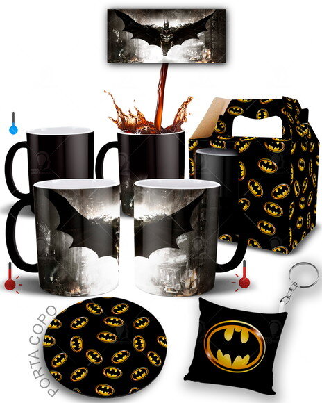Caneca Mágica Batman Dc Comics + Kit Personalizado