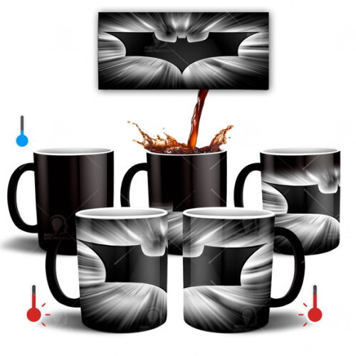 Caneca Mágica Batman Simbolo + Caixinha - Mod 007