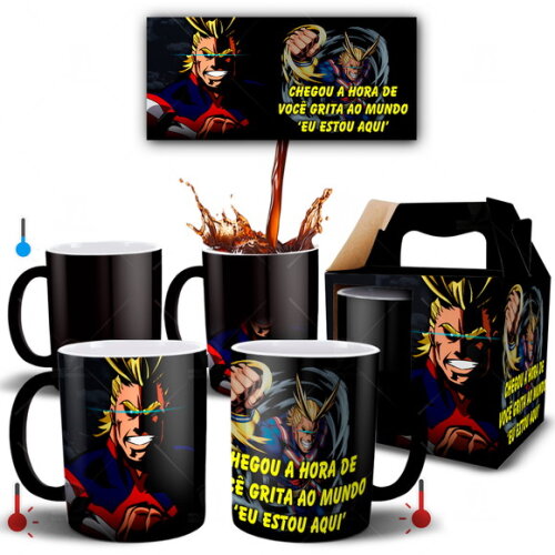 Caneca Mágica Boku no Hero All Might + Caixinha