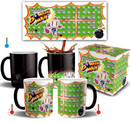 Caneca Mágica Bomberman Game + Caixinha presente