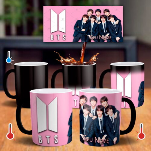 Caneca Mágica Bts + Kit personalizado com Nome