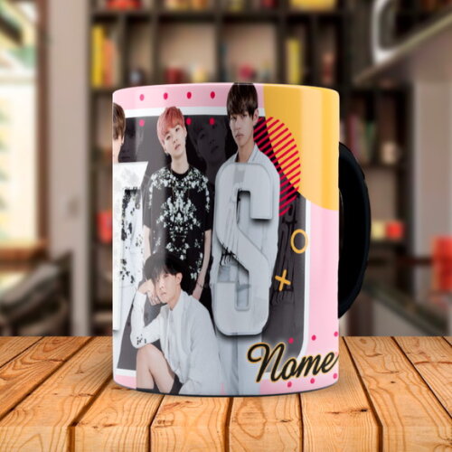 Caneca Mágica Bts Banda K-pop com Nome Personalizado