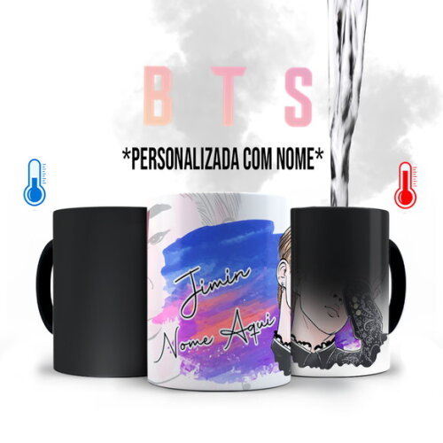 Caneca Mágica BTS Jimin Personalizada com Nome