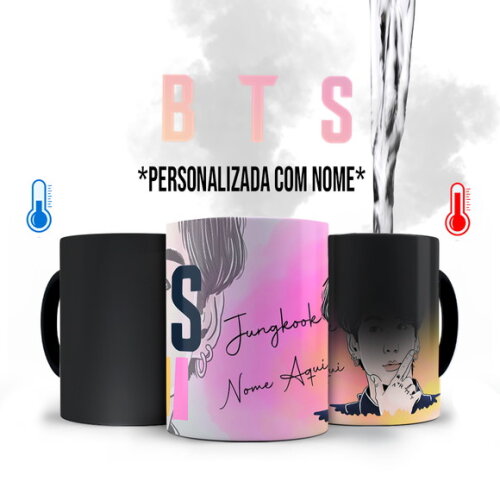 Caneca Mágica BTS Jungkook Personalizada com Nome