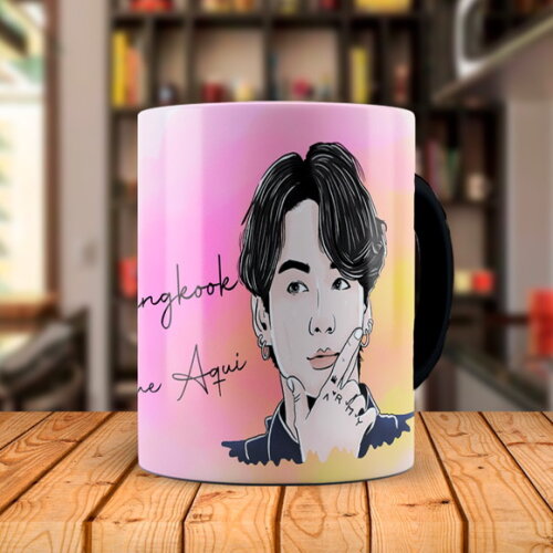 Caneca Mágica BTS Jungkook Personalizada com Nome