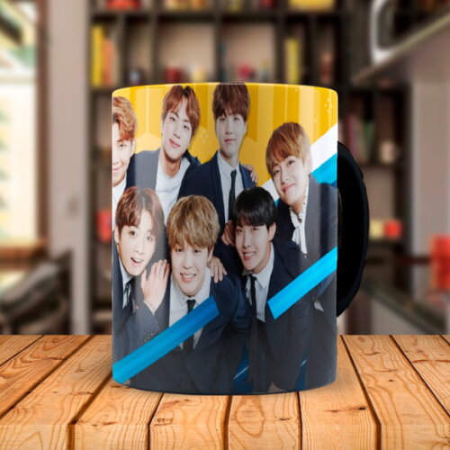 Caneca Mágica Bts K-pop Personalizada com Foto e Nome