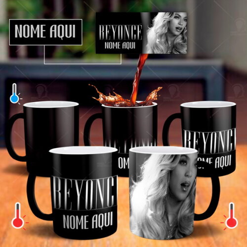 Caneca Mágica Cantora Beyoncé Personalize Com Seu Nome