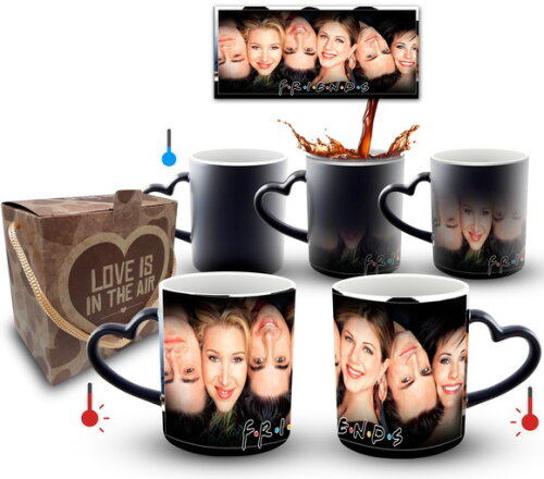 Caneca Mágica Coração Série Friends + Caixa - Mod 001