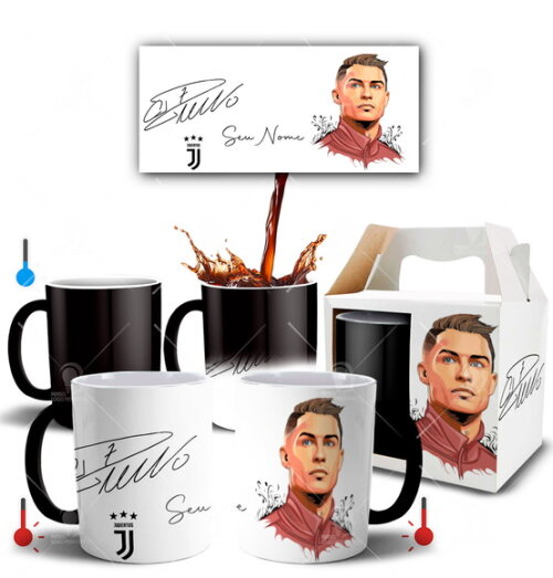 Caneca Mágica Cristiano Ronaldo Cr7 com Nome Personalizado