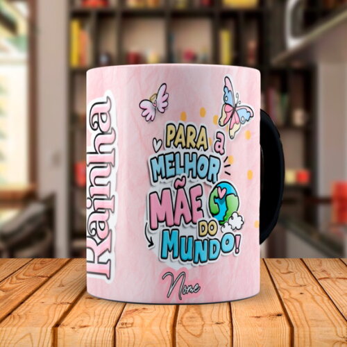 Caneca Mágica Dia das Mães + Kit Personalizado com Nome