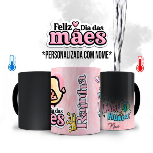 Caneca Mágica Dia das Mães Melhor Mãe com Nome