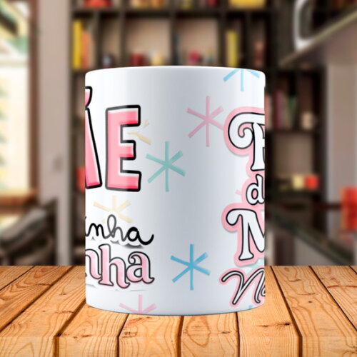Caneca Mágica Dia das Mães Minha Rainha com Nome