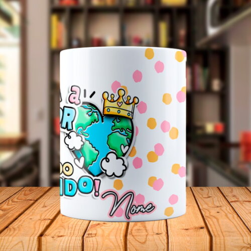 Caneca Mágica Dia das Mães Melhor Mãe do Mundo com Nome