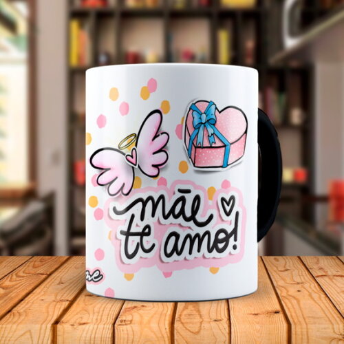 Caneca Mágica Dia das Mães Te Amo com Nome
