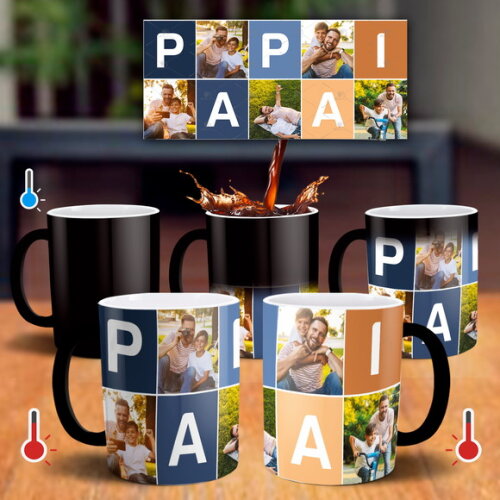 Caneca Mágica Dia dos Pais com 5 fotos + Caixinha