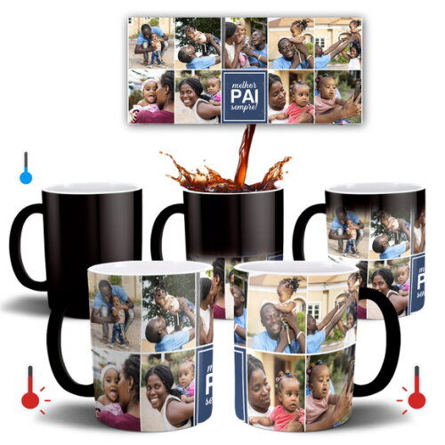 Caneca Mágica Dia dos Pais com 9 Fotos + Caixinha