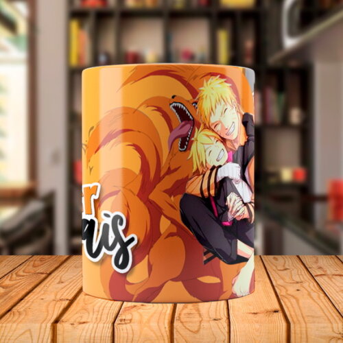 Caneca Mágica Dia dos Pais Naruto Geek com Nome